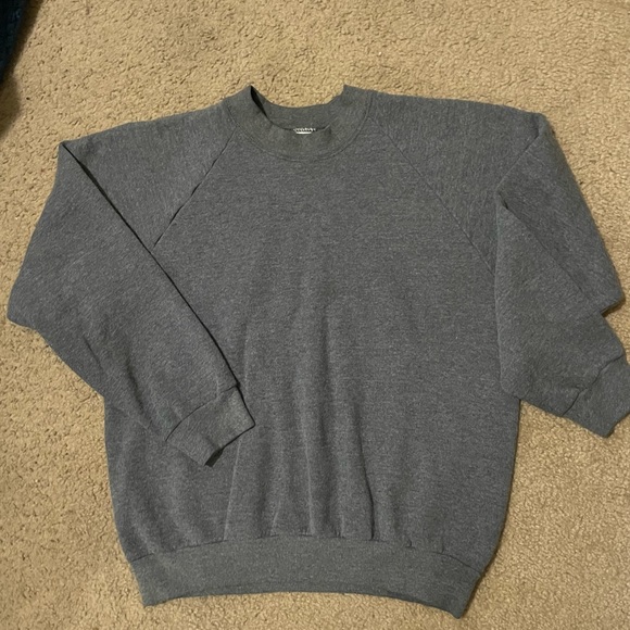 Fruit of the Loom Sweaters - Solid gray crew neck